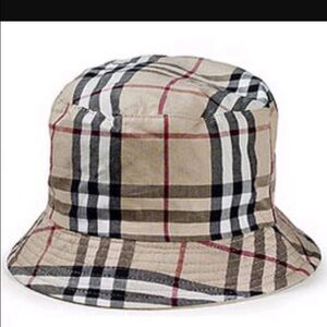 Burberry Beige Black and Red Check Bucket Hat